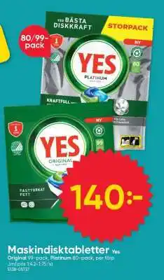 DollarStore Maskindisktabletter YES erbjuda