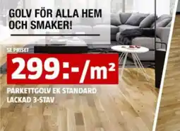 Bauhaus Parkettgolv ek standard lackad 3-stav erbjuda