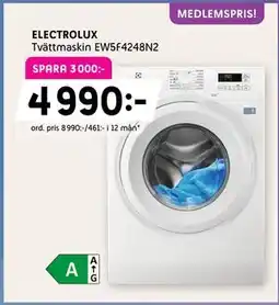 Elon ELECTROLUX Tvättmaskin EW5F4248N2, Medlemspris erbjuda