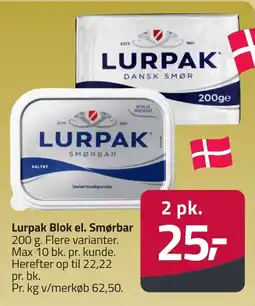 Fleggaard Lurpak smørbar erbjuda