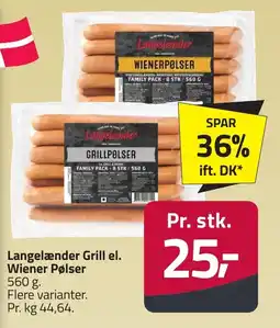 Fleggaard Langelænder Grill el. Wiener Pølser erbjuda