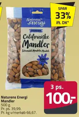Fleggaard Naturens Energi Californiske Mandler erbjuda