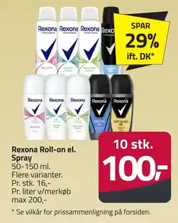 Fleggaard Rexona Roll-on el. Spray erbjuda