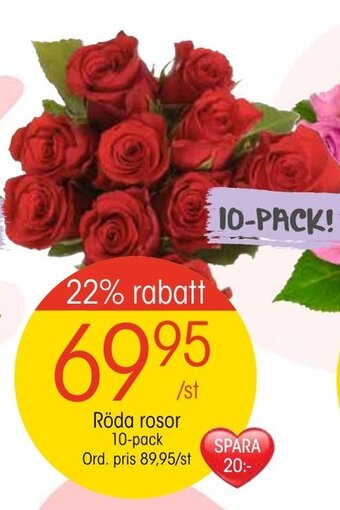 Röda rosor 10-pack