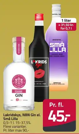 Fleggaard Lakridskys, NBN Gin el. Små Lilla erbjuda