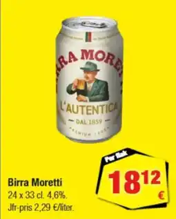 Calle Birra Moretti erbjuda
