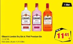 Calle Gibson's london dry gin el. pink premium gin erbjuda