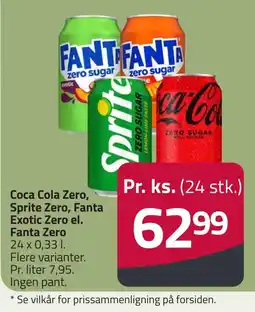 Fleggaard Coca Cola Zero, Sprite Zero, Fanta Exotic Zero el. Fanta Zero erbjuda