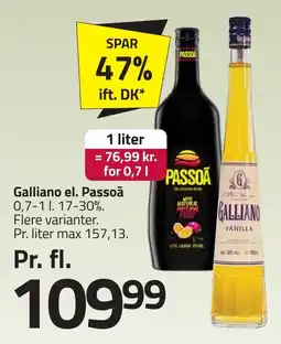 Fleggaard Galliano el. Passoã erbjuda