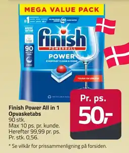 Fleggaard Finish Power All in 1 Opvasketabs erbjuda