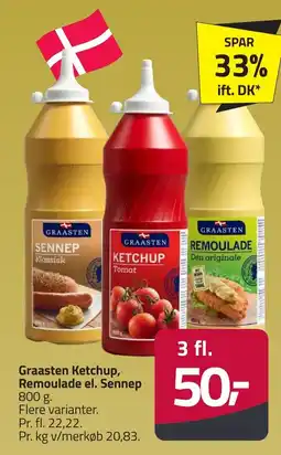 Fleggaard Graasten Ketchup, Remoulade el. Sennep erbjuda