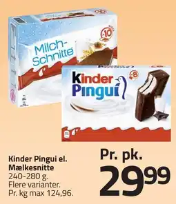 Fleggaard Kinder Pinguil mælkesnitte erbjuda