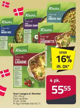 Fleggaard Knorr Lasagne el. Risetter erbjuda