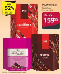 Fleggaard Toms Festival, Favoritter el. Anthon Berg Selection erbjuda