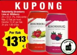 Calle Rekorderlig Strawberry Lime el. Wildberry erbjuda