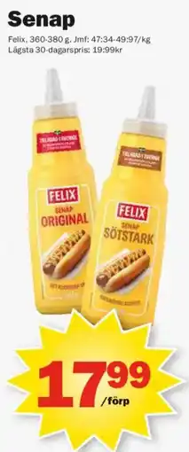 Pekås Felix senap erbjuda