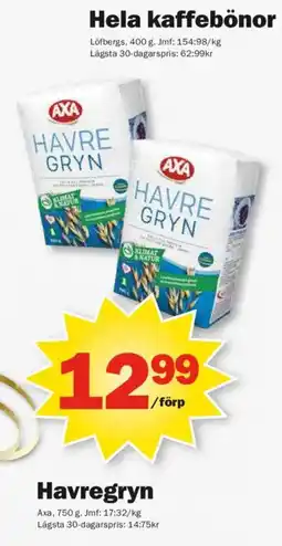 Pekås Axa havregryn erbjuda