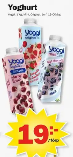 Pekås Yoggi yoghurt erbjuda