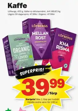 Pekås Löfbergs kaffe erbjuda
