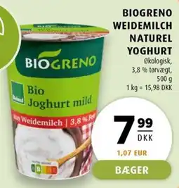 Scandinavian Park Biogreno yoghurt mild erbjuda