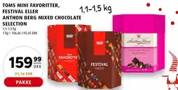 Scandinavian Park Toms mini favoritter, festival eller anthon berg mixed chocolate selection erbjuda