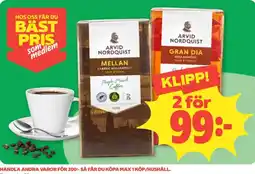 Coop Daglivs Arvid Nordquist coffee erbjuda