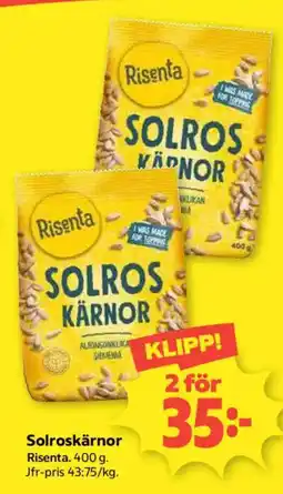 Coop Daglivs Risenta solroskärnor erbjuda