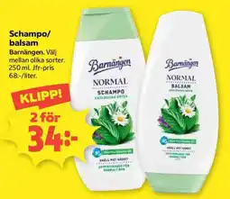 Coop Daglivs Barnängen schampo balsam erbjuda