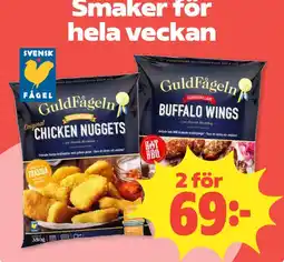 Coop Daglivs GuldFågeln chicken nuggets buffalo wings erbjuda