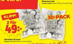 Stora Coop Värmeljus 30-pack erbjuda