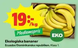 Stora Coop Ekologiska bananer, Medlemspris erbjuda