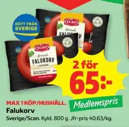Stora Coop Falukorv, Medlemspris erbjuda
