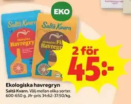 Stora Coop Ekologiska havregryn erbjuda