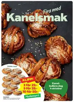 Stora Coop Kanelbullar, Medlemspris erbjuda