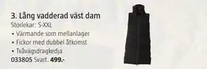 Lång vadderad väst dam