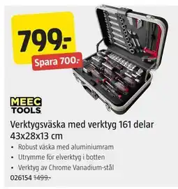 Jula Verktygsväska med verktyg 161 delar 43x28x13 cm erbjuda