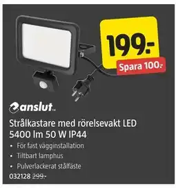 Jula Strålkastare med rörelsevakt LED 5400 lm 50 W IP44 erbjuda