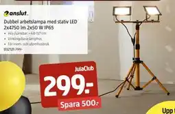 Jula Dubbel arbetslampa med stativ LED 2x4750 lm 2x50 W IP65, Medlemspris erbjuda