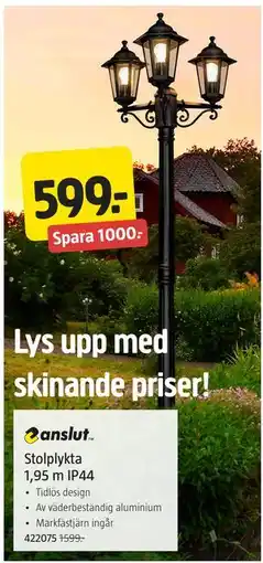 Jula Stolplykta 1,95 m IP44 erbjuda