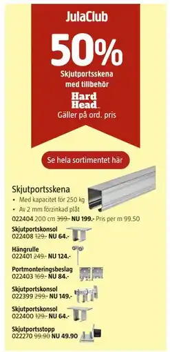 Jula Skjutportsskena med tillbehör erbjuda