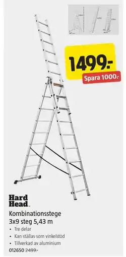 Jula Kombinationsstege 3x9 steg 5,43 m erbjuda