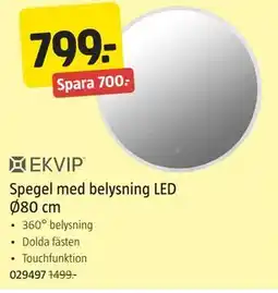 Jula Spegel med belysning LED Ø80 cm erbjuda