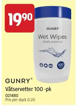 Jula GUNRY Våtservetter 100 -pk erbjuda
