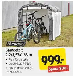 Jula Garagetält 2,2x1,57x1,63 m erbjuda