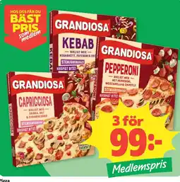 Coop Grandiosa pizza erbjuda