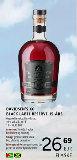 Scandinavian Park Davidsen's black label reserve 15-års erbjuda