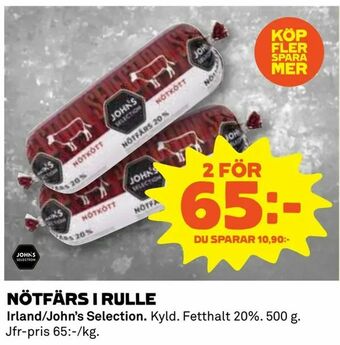 Coop Daglivs Nötfärs i rulle erbjuda
