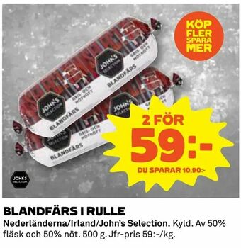 Coop Daglivs Blandfärs i rulle erbjuda