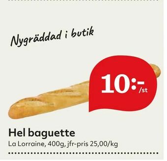 Hemköp Hel baguette erbjuda