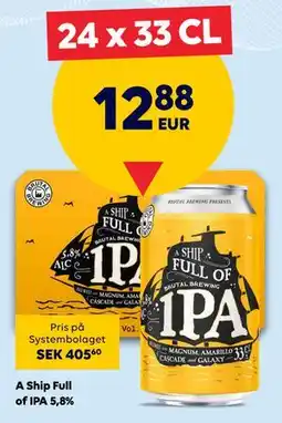 Border Shop A Ship Full of IPA 5,8%, EUR 12.88 erbjuda